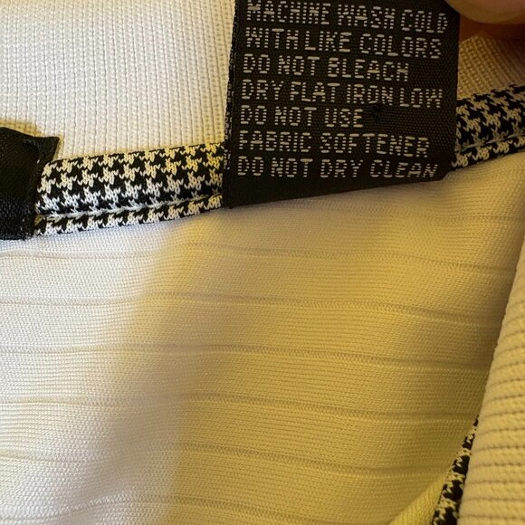 Divots Men Striped Golf Polo Shirt Mercedes Benz Embroidered Logo Sz Large White - Picture 3 of 7